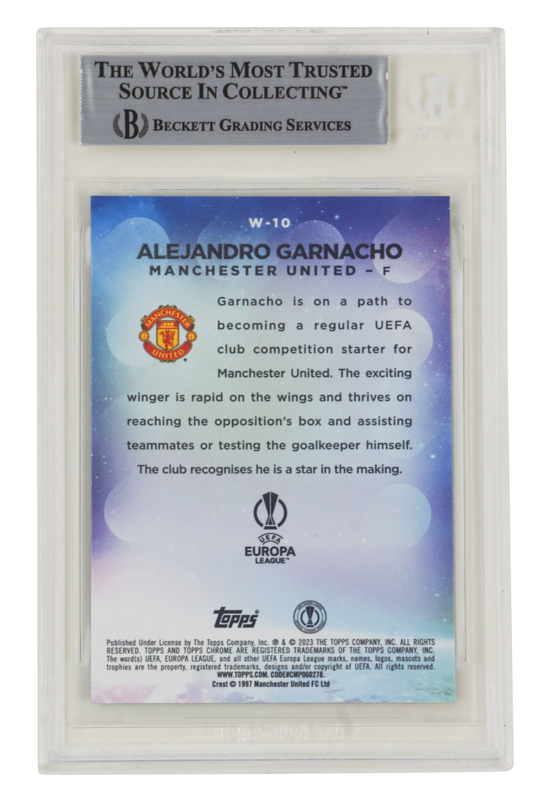 Alejandro Garnacho Signed 2022-23 Topps Chrome UCC Wonderkids – BGS Authentic